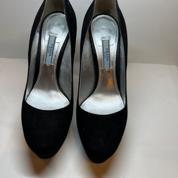 Prada Black Suede Platform Stiletto - Picture 2 of 5